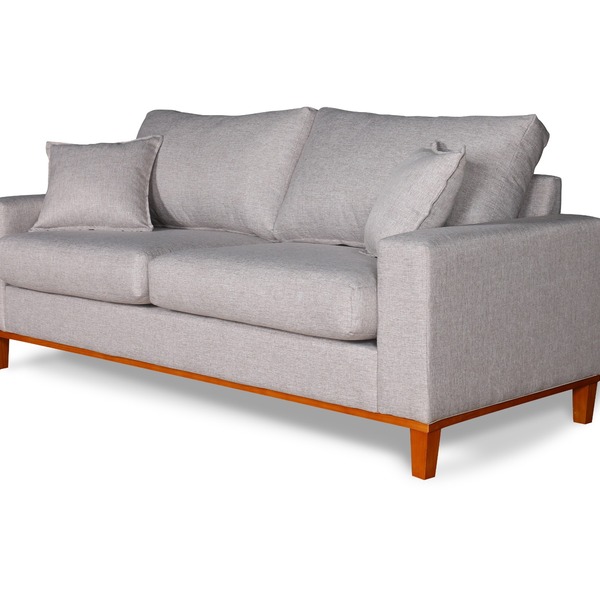 Sofa Living Istambul 3 Lugares Tecido Linho Champagne - Imagem 3