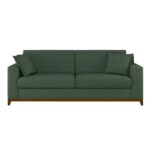 Sofá Living Vintage 3 Lugares 200cm Em Linho Slim Eucalipto - Imagem 2