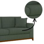 Sofá Living Vintage 3 Lugares 200cm Em Linho Slim Eucalipto - Imagem 8