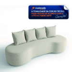 Sofá Orgânico Curvo 2,10m 3 Lugares Com Almofadas Ibiza Bexs - Imagem 2