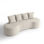 Sofá Orgânico Curvo 2,10m 3 Lugares Com Almofadas Ibiza Bexs