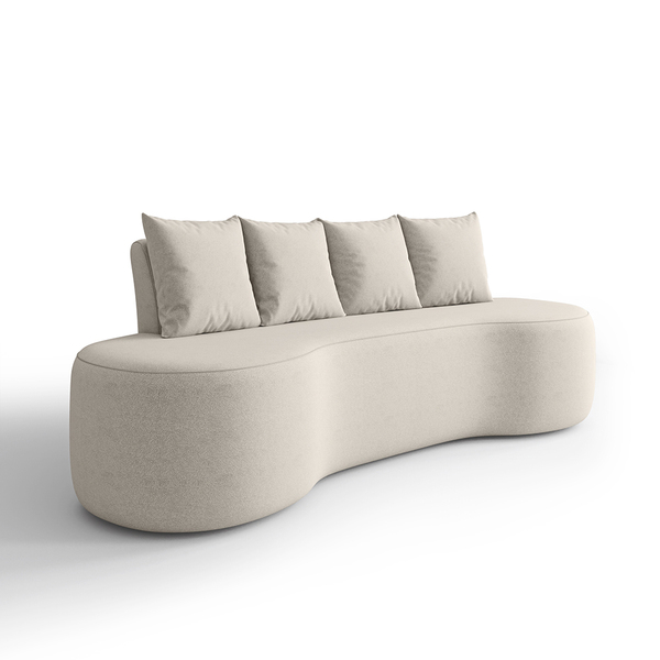 Sofá Orgânico Curvo 2,10m 3 Lugares Com Almofadas Ibiza Bexs - Imagem 5