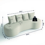 Sofá Orgânico Curvo 2,10m 3 Lugares Com Almofadas Ibiza Bexs - Imagem 6