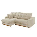 Sofá Retrátil 4 Lugares 290cm Linho Belize Bege - Imagem 7