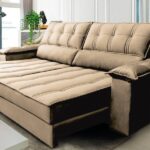 Sofá Retrátil E Reclinável 3 Lugares 270 Cm Ferrara Platinum Tabaco