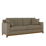 Sofá Slim Living Vintage 3 Lugares 220cm Em Linho Arte Cúbica Estofados Caramelo - Imagem 5