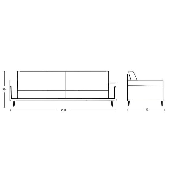 Sofá Slim Living Vintage 3 Lugares 220cm Em Linho Arte Cúbica Estofados Caramelo - Imagem 6