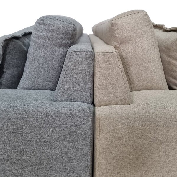 Sofá Slim Living Vintage 3 Lugares 220cm Em Linho Arte Cúbica Estofados Caramelo - Imagem 7